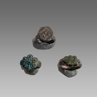 Lot of 3 Roman Bronze Rings c.2nd century AD.