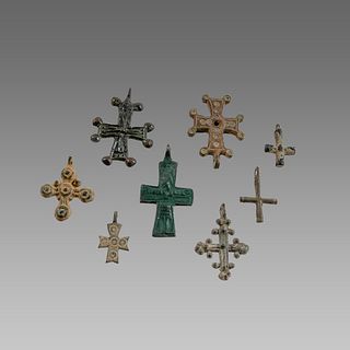 Lot of 8 Byzantine Bronze Crosses.