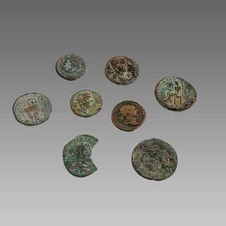 Lot of 8 Roman Bronze Coins.