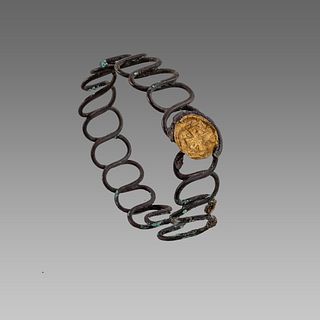 Ancient Byzantine Silver Bracelet with Cross c.6th century AD.