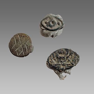 Lot of 3 Ancient Roman Bronze Rings c.2nd century AD.