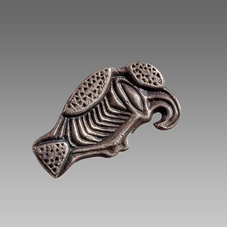 Scythian Style Silver Brooch with Bird. 
