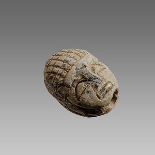 Ancient Egyptian Steatite Scarab second intermediate period c. 1785-1070 BC. 