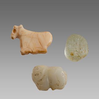 Lot of 3 Messopotamian Style Stone Animals.