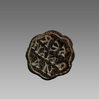 Ancient Byzantine Bronze Seal with Inscriptions c.6th century AD.