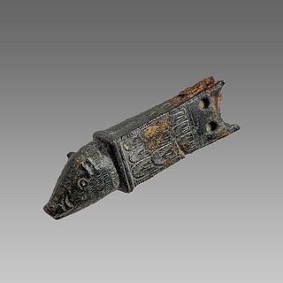 Ancient Roman Bronze Knife Handle with Boar head c.2nd century AD.