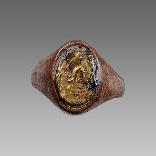 Ancient Roman Bronze Ring with bird c.2nd-4th century AD. Bird. 