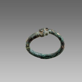 Ancient Greek Bronze Bracelet with Bull heads c.5th century BC.