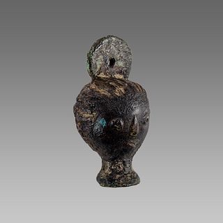 Ancient Holy Land Byzantine Bronze head amulet c.7th century AD.