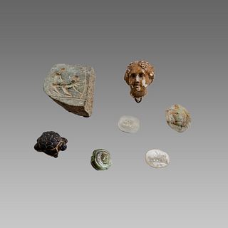Lot of 7 Roman Style Intaglios and amulets.