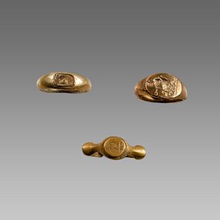 Lot of 3 Roman Style Bronze Rings. 
