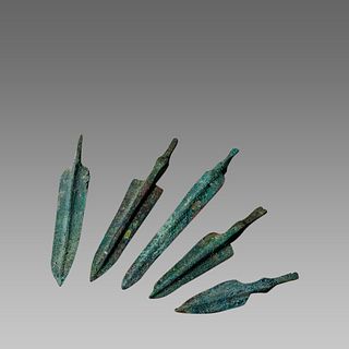 Lot of 5 Ancient Luristan Bronze Arrow points c.1000 BC.