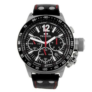 TW STEEL - a gentleman's CEO Canteen chronograph wrist watch. Stainless steel case with tachymeter b