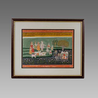 Indian Miniature Painting Probably 19th century.