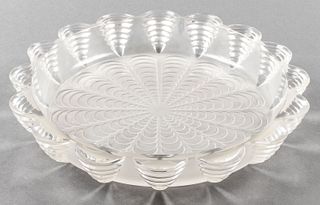 R. Lalique Frosted Art Glass Centerpiece Bowl