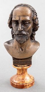 Bronze And Marble Bust of William Shakespeare
