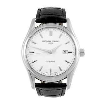 FREDERIQUE CONSTANT - a gentleman's Clear Vision wrist watch. Stainless steel case with exhibition c