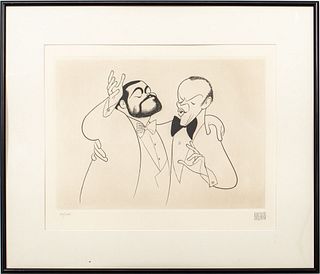 Al Hirschfeld "Sinatra & Pavarotti" Etching