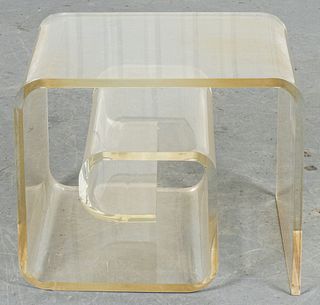 Modern Lucite "Snail" Side Table