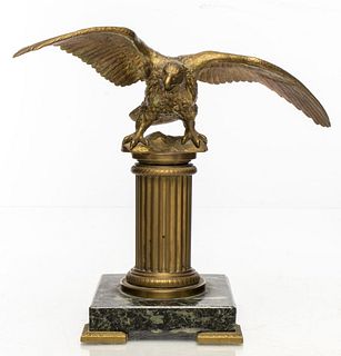 Neoclassical Style Gilt Bronze And Marble Eagle