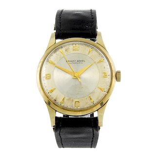 ERNEST BOREL - a gentleman's wrist watch. 9ct yellow gold case with engraved case back, import hallm