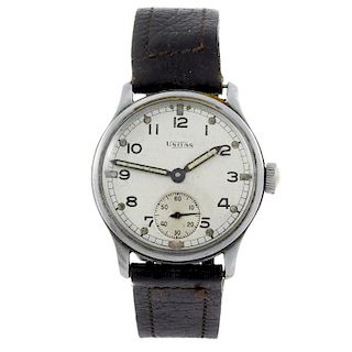 UNITAS - a gentleman's wrist watch. Stainless steel case. Reference 63717, serial 103445. Signed man