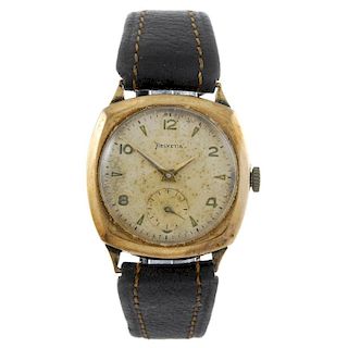 HELVETIA - a gentleman's wrist watch. 9ct yellow gold case, hallmarked Edinburgh 1956. Signed manual