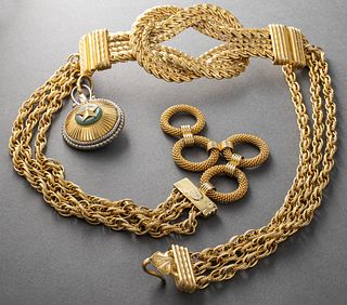 Gianfranco Ferre Gold-Tone Rope & Chain Link Belt