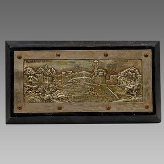 Judaica, Besalel Plaque with Tower of King David. 