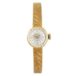 INVICTA - a lady's bracelet watch. Yellow metal case, stamped 18k 0750. Signed manual wind movement.