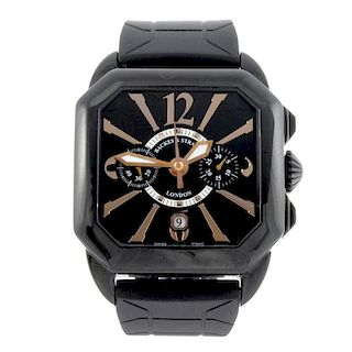 BACKES & STRAUSS - a gentleman's Black Knight chronograph wrist watch. Ceramic case with stainless s