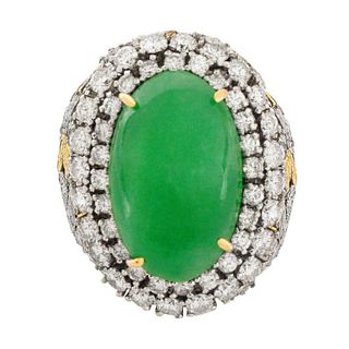 GIA Certified Jade & Diamond Ring