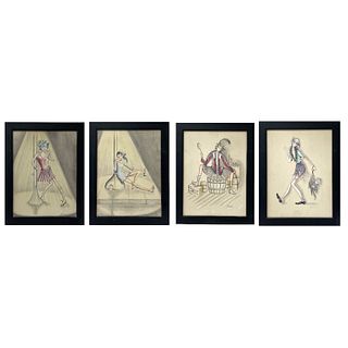 Set of Contemporary Framed Drawings