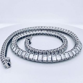 44.00 Ct Art Deco Diamond Tennis Necklace