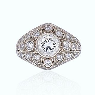 PLATINUM 1930'S ART DECO DIAMOND ENGAGEMENT RING