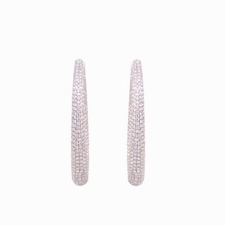 Hoop Earrings 18K White Gold With Diamonds