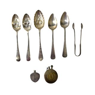 Assorted Antique Silver Plated and Metal Set
