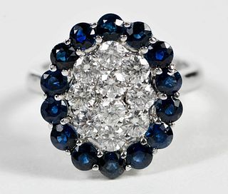 14kt. Diamond and Sapphire Ring