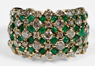 14kt. Diamond and Emerald Ring 