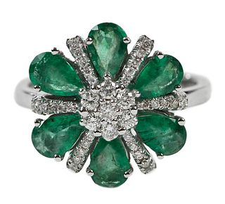 14kt. Emerald and Diamond Ring 