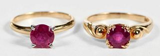 Two 14kt. Ruby Rings