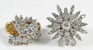 Two Gold Cluster Rings 