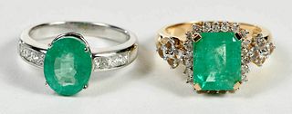 Two Gold and Gemstone Rings 