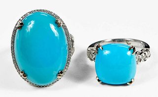 Two 14kt. Turquoise Rings