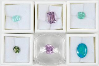 Six  Assorted Loose Gemstones