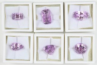 Six Loose Kunzite Gemstones