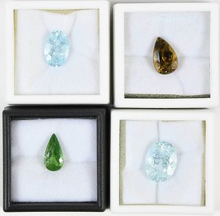 Four Loose Tourmaline Gemstones