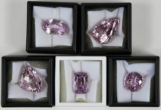 Five Loose Kunzite Gemstones
