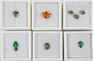 Eight Loose Garnet Gemstones