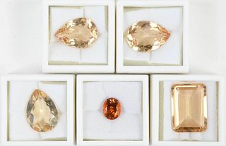 Five Loose Citrine Gemstones